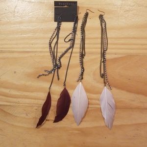 Bebe feather earrings